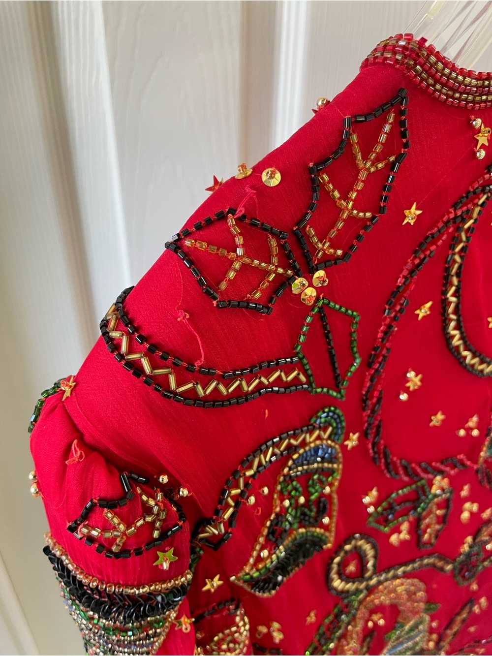 Vintage Scala 100% Silk Beaded Sequin Christmas Holiday Evening Jacket Size S - Picture 6 of 17
